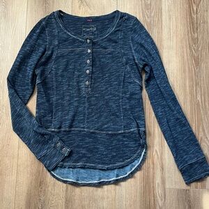 Sz S We The Free Dark Blue Long Sleeve Top